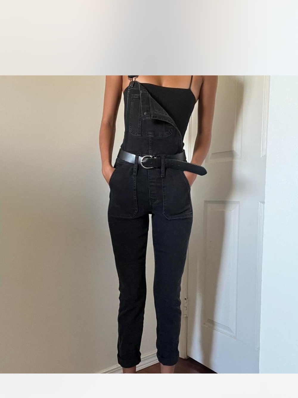 Black Denim Overalls